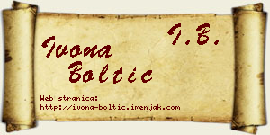 Ivona Boltić vizit kartica